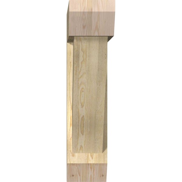 Traditional Slat Rough Sawn Bracket W/ Offset Brace, Douglas Fir, 8W X 34D X 34H